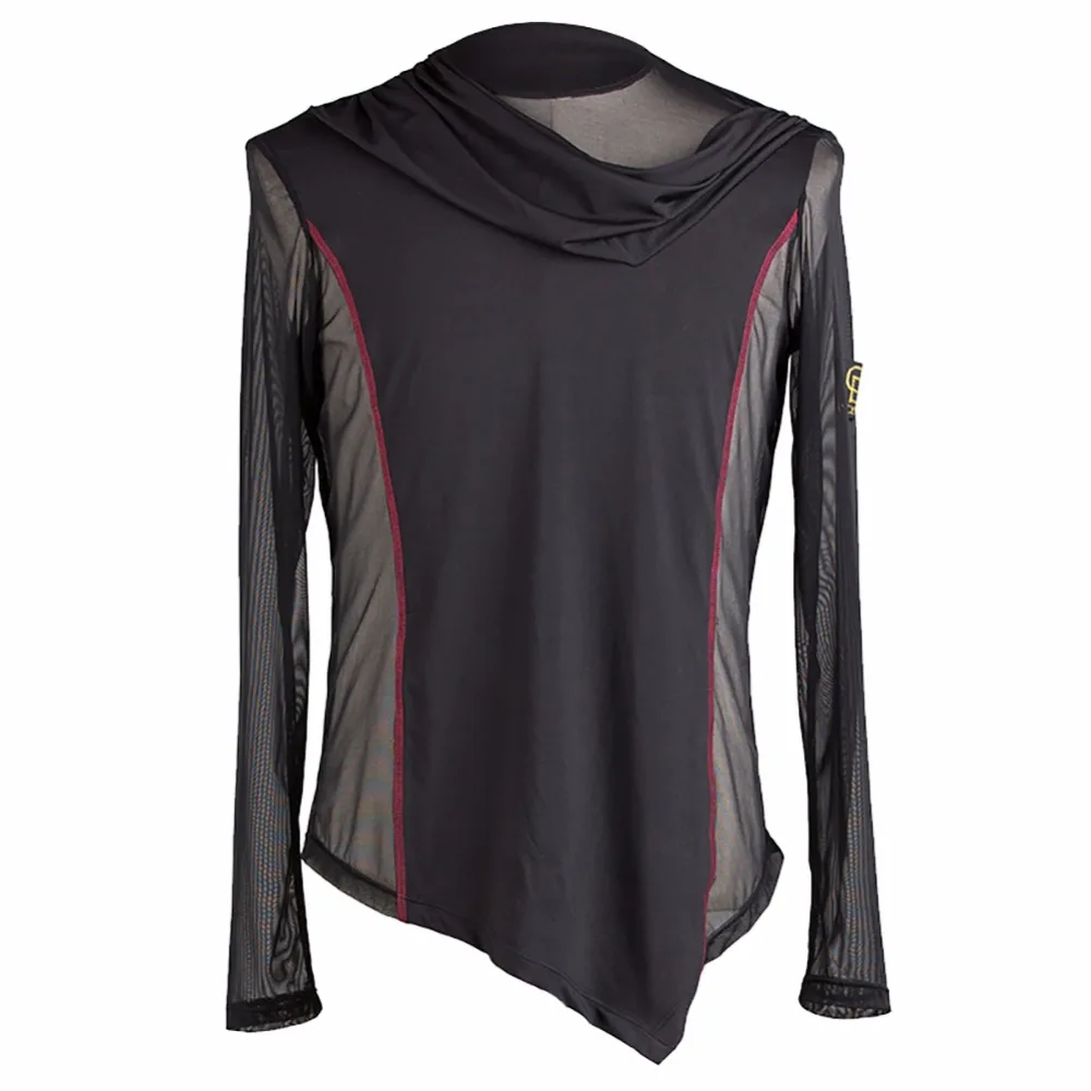 Buy 2018 Male Latin Dance Tops For Men Black Milk Silk