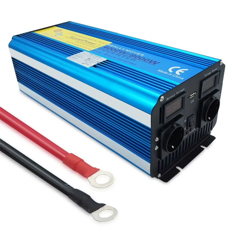 8000W czysta fala sinusoidalna przetwornica napięcia wyświetlacz DC 12V/24V do AC 220V/110V z 3.1A USB podwójne gniazdo ue konwerter zasilanie energią słoneczną 8000W czysta fala sinusoidalna przetwornica napięcia wyświetlacz DC 12V/24V do AC 220V/110V z 3.1A USB podwójne gniazdo ue konwerter zasilanie energią słoneczną