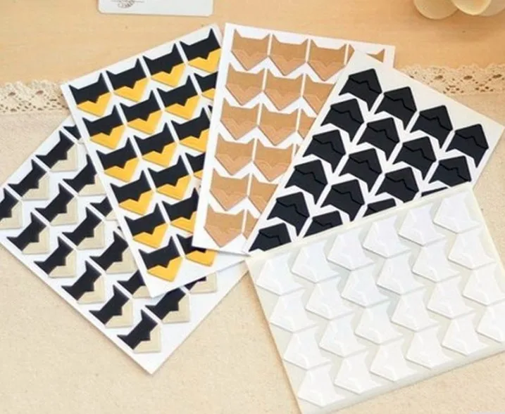 

1 Sheet Vintage Album Photo Corner Kraft Paper Stickers DIY Scrapbooking Decoration Angle Stickers Post It
