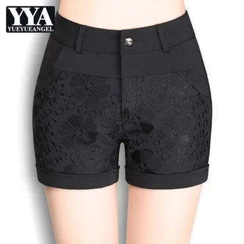 

Fashion Floral Lace Sexy Shorts Plus Size 7XL Spring Autumn New Korean Women Shorts Casual Female Slim High Quality Clothes