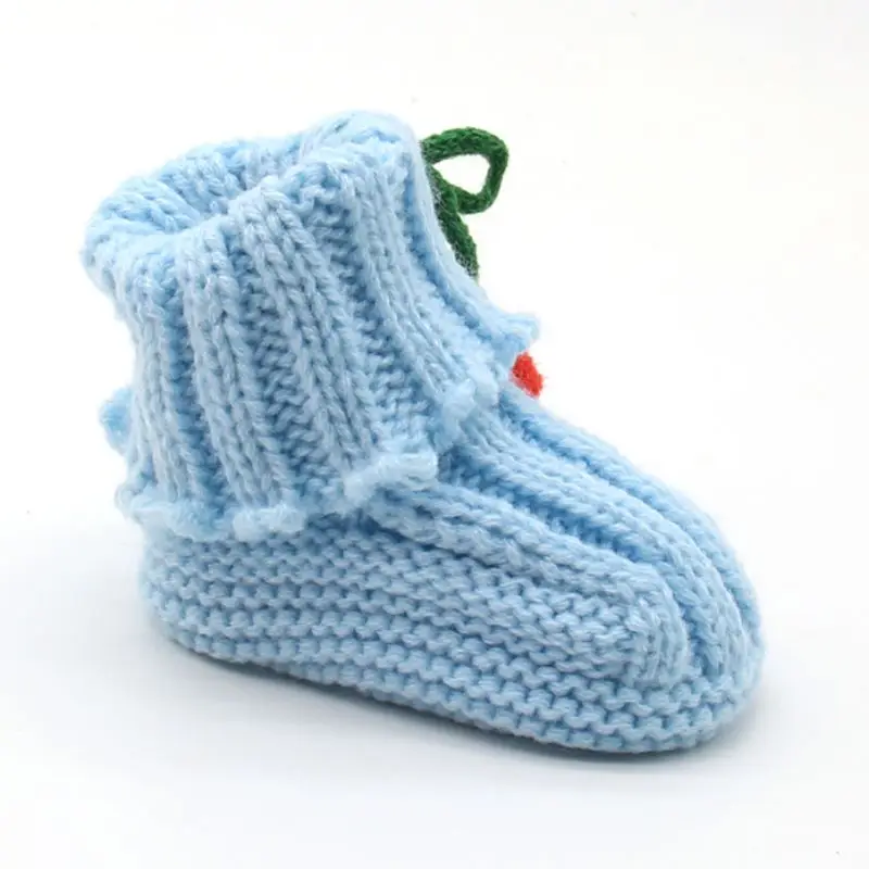 WEIXINBUY/теплые вязаные носки для маленьких мальчиков и девочек; шерстяные ботинки для малышей; обувь для малышей; RZ - Цвет: Синий
