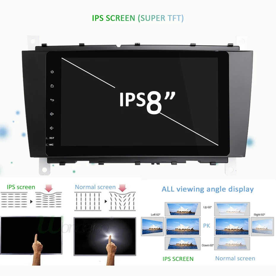 " DSP ips экран Android 9,0 4G 64G Автомобильный gps для Mercedes Benz C Class W203 C200 C230 C320 CLK200 CLK350 CLK500 без dvd плеера