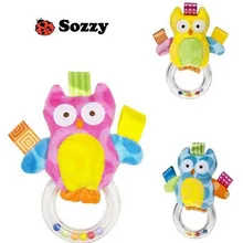Игрушек! Новое поступление милые мини сова детские игрушки Колокольчик для ребенка трясущиеся игрушки Погремушка 3 шт./лот