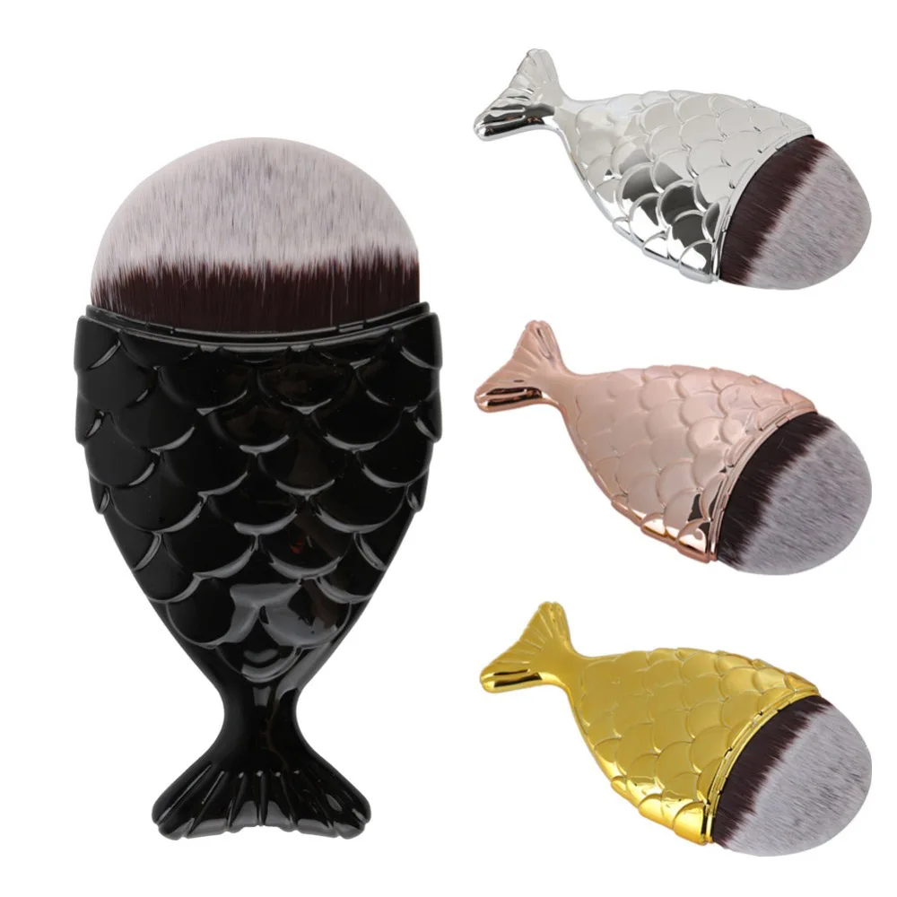 

1Pcs Fish Shape Makeup Brush Foundation Powder Blush Contour Highlighter Make Up Brushes Tools Pinceis Maquiagem