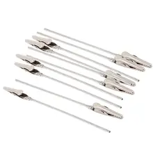 10 X Crocodile Metal Clips With Wire Stalk Alligator Clamps For Memo Note Card Holders