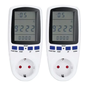 

2 PCS Electric Energy Reading Socket Digital Wattmeter Power Analyzer EU Plug Two Pieces Monitor Automatic Power Switch