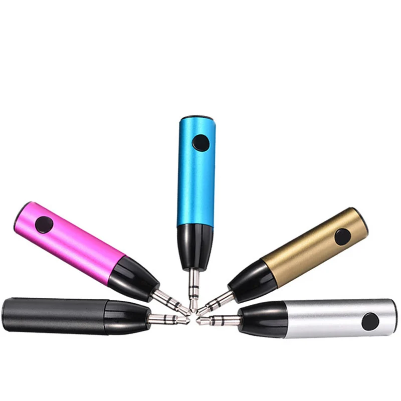  Bullet Style Bluetooth Audio Receiver Car Kit Handsfree Calling 3.5mm Earphone Wireless Adapter Jack AUX For HIFI Speaker O05 