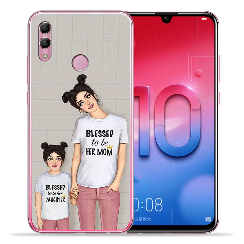 Роскошные Детские для мамы и дочери, queen женщина для huawei Honor 10 9 8 8X 8C 7A 7C 7X7 6X 6A Lite чехол для телефона защитный корпус чехол с мультипликационным принтом - Цвет: 1212