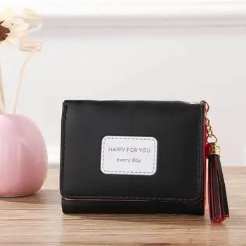 

Women Ladies Girls Fashion Tassel Short Mini Small Money Purse Wallet Lady Leather Folding Coin Card Holder