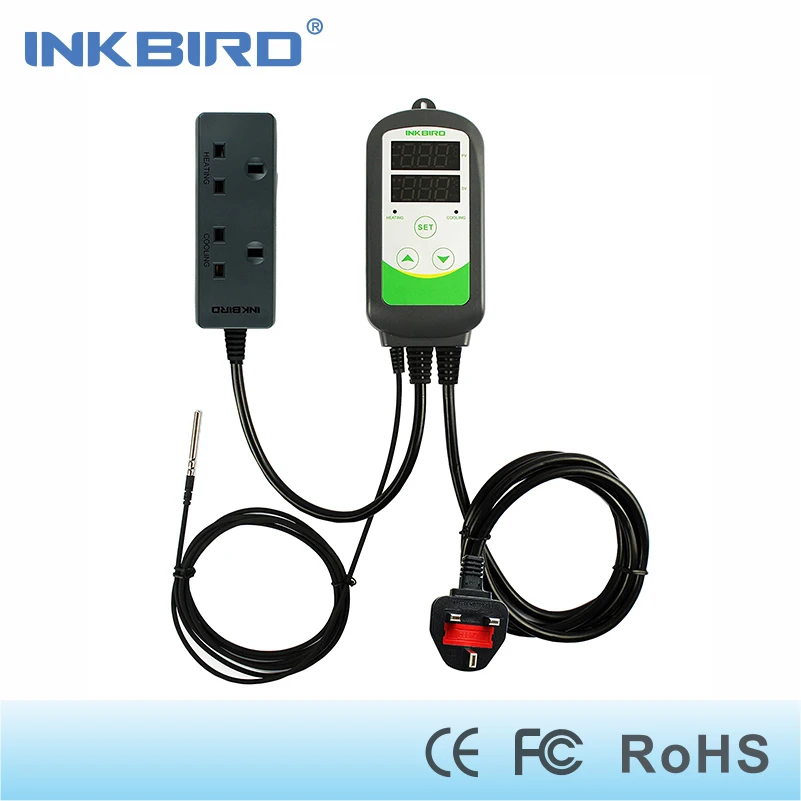 

Inkbird ITC-308 UK Socket Digital Temperature Controller Thermostat Regulator , Dual Relays 1 Heating & 1 Cooling homebrewing