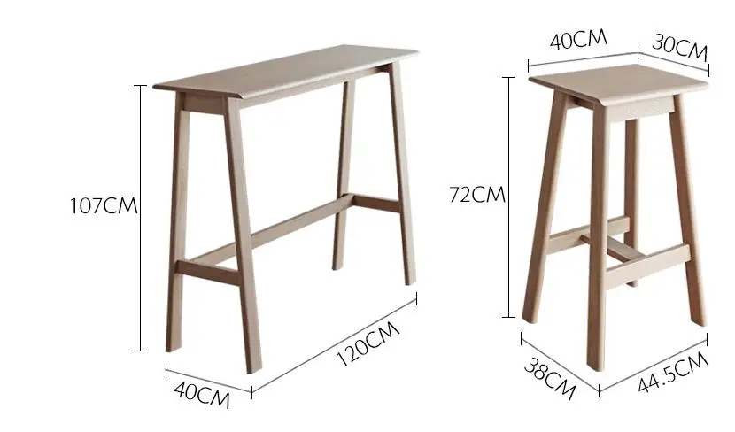 Луи модные барные столики из цельной древесины, простые бревна, скандинавские японские высокие ноги
