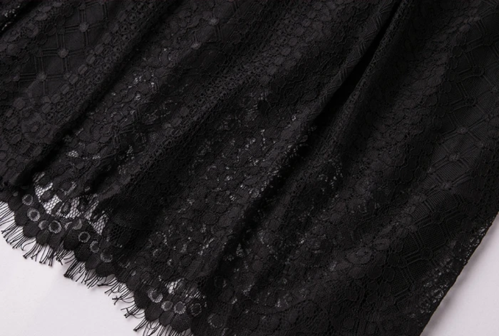 TAOYIZHUAI летнее Новое поступление черное повседневное стильное платье размера плюс в стиле пэчворк с короткими рукавами и круглым вырезом элегантное кружевное платье для женщин 11692