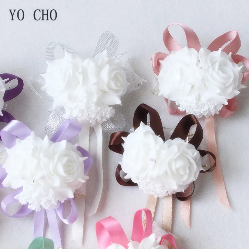 wrist corsage bracelet band bridesmaids flowers (109)
