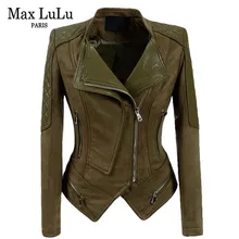 Max LuLu, роскошный европейский бренд, винтажная Женская замшевая ветровка, женская кожаная зимняя куртка, тонкая женская куртка, пальто размера плюс