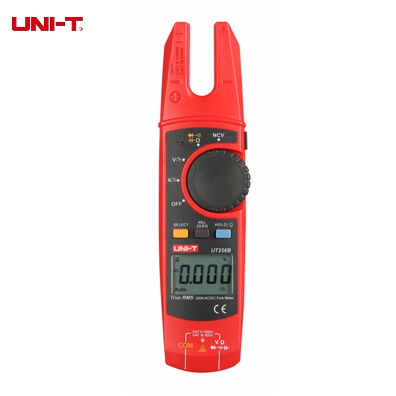 

UNI-T UT256B 200A True RMS Fork Meters Digital Clamp Meter Multimeter AC DC Voltage Current Resistance Capacitance NCV Tester