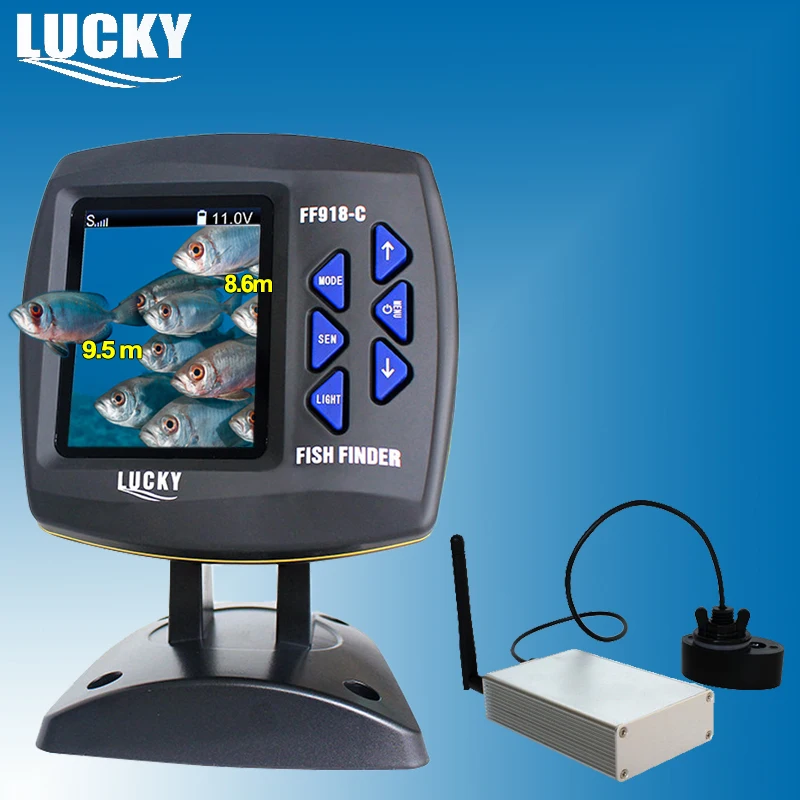 Lucky Boat Fish Finder FF918 CWLS Echo sounder Wireless Sensor for Fishing 300m 980ft Operating Range