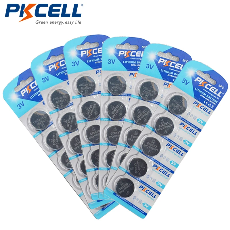 

30Pcs/Lot PKCELL CR2325 BR2325 ECR2325 CR 2325 3V Lithium Battery Button Coin Cell For Lights Watches Toys Remotes