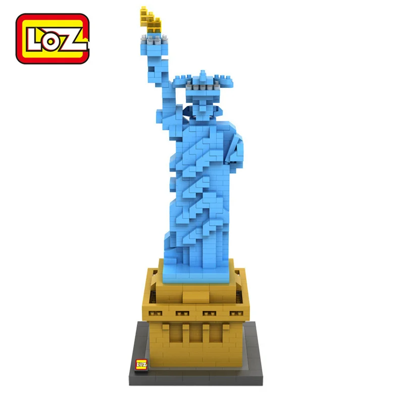 LOZ Statue of Liberty Diamond Building Blocks The World Famous Architecture Model Cultural Heritage Educational Toy Gift hot toys nanoblock world famous architecture statue of liberty building blocks mini construction brick model iblock fun for kid