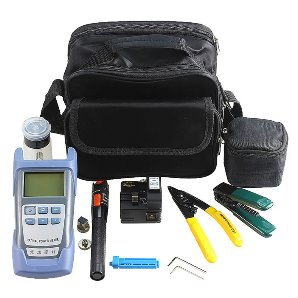 

One Set FTTH Tool Kit with Fiber Optic Power Meter and Fiber Cleaver and 10mW Fiber Tester Visual Fault Locator Strippers