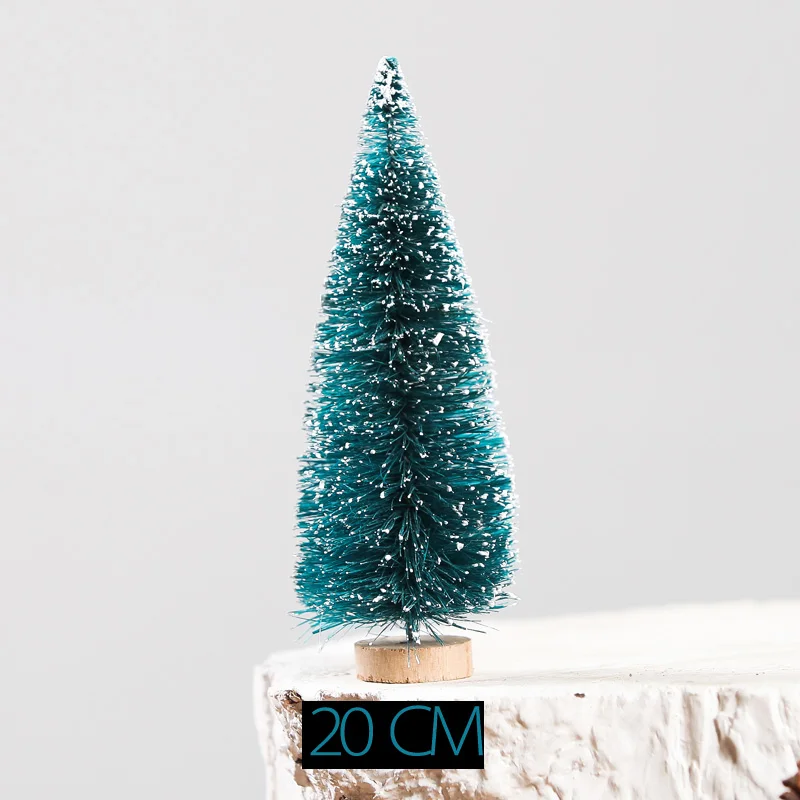 Mini Christmas Tree Sisal Silk Cedar Decoration Small Christmas Tree Blue Mini Tree - Цвет: High 20CM