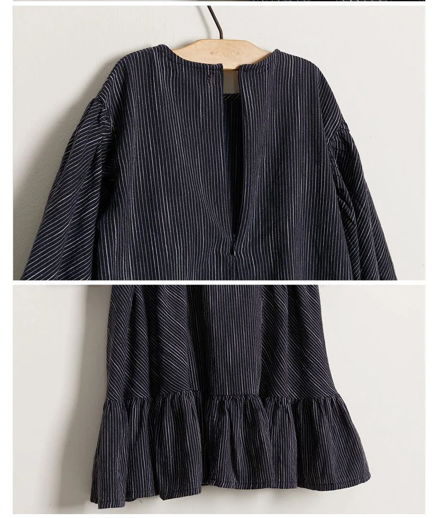 cotton linen ruffles korean kids clothes big children dresses girls new 2017 spring autumn baby girls dress lantern sleeve tops children clothing 2 3 4 5 6 7 8 9 10 11 12 13 14 15  years little  big  girls autumn dress  fashionable dresses ( (2)