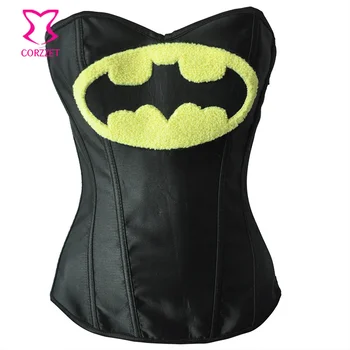 

Black Superwoman Batman Cosplay Gothic Corset Burlesque Costumes Halloween Corsets And Bustiers Corpetes E Espartilhos Sexy