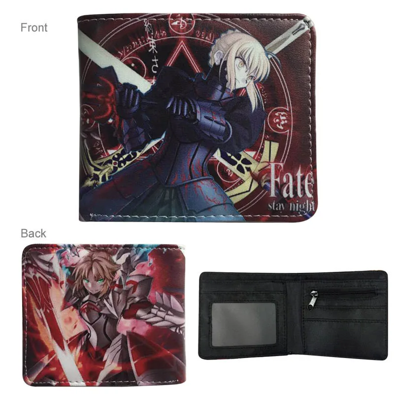 Японские кошельки аниме Наруто/атака на Титанов/гинтама/Fate/Death Note держатель для кредитных карт Двойные бумажники с карманом для монет - Цвет: 21