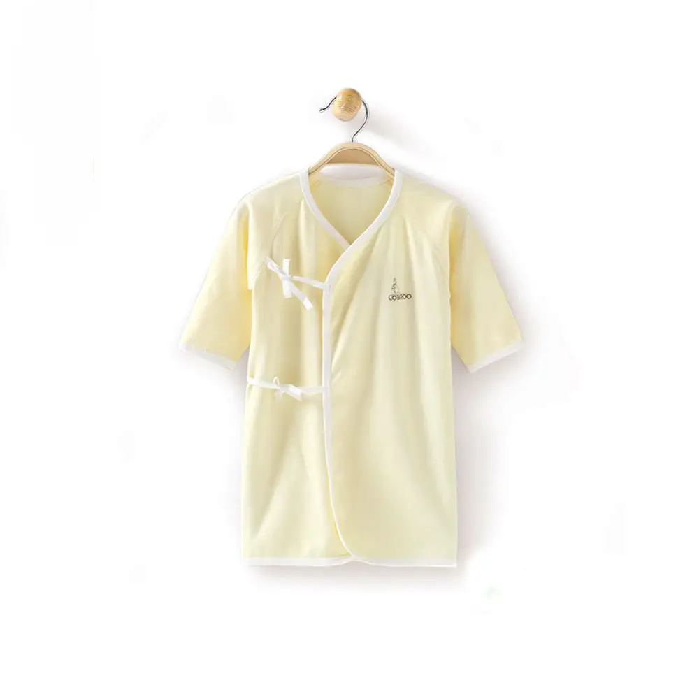 Yellow COBROO/Детские пижамы с застежкой на пояс, однотонная одежда для сна для маленьких девочек и мальчиков, халаты для новорожденных 0-3 месяцев, зеленый/синий/желтый - Цвет: Yellow