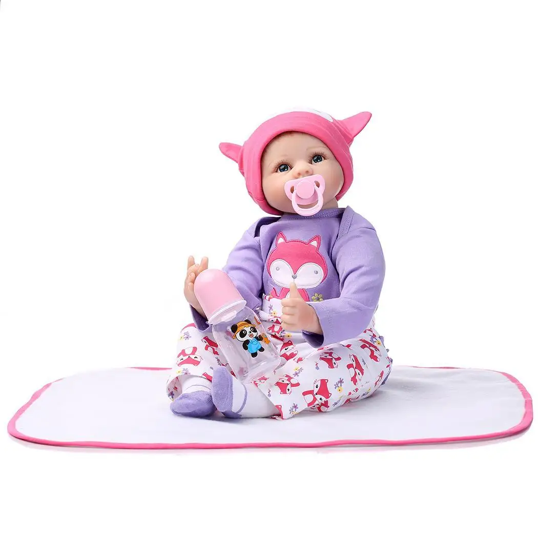 

Kids Soft Silicone Realistic With Clothes Reborn 2-4Years Collectibles, Gift, Playmate Baby Doll Opened Eyes