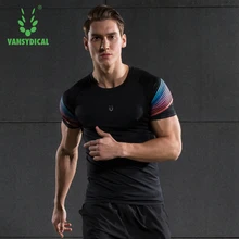 Мужская футболка для бега компрессионная Базовый Слой Колготки короткий рукав фитнес Тройники Быстросохнущий дышащий спандекс спортивный топ