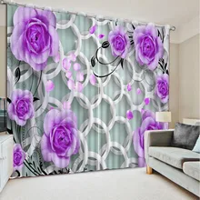High quality luxury curtains 3d curtains custom rose living room curtains bedroom curtains CL-DLM819