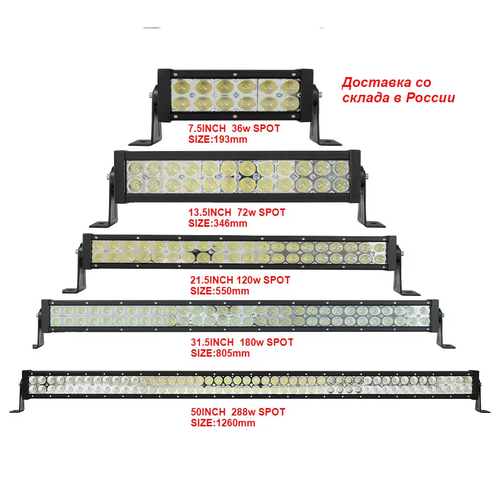 LED Dual Row Straight Light Bar for Work Driving Boat Car Truck 4x4 SUV ATV UTV