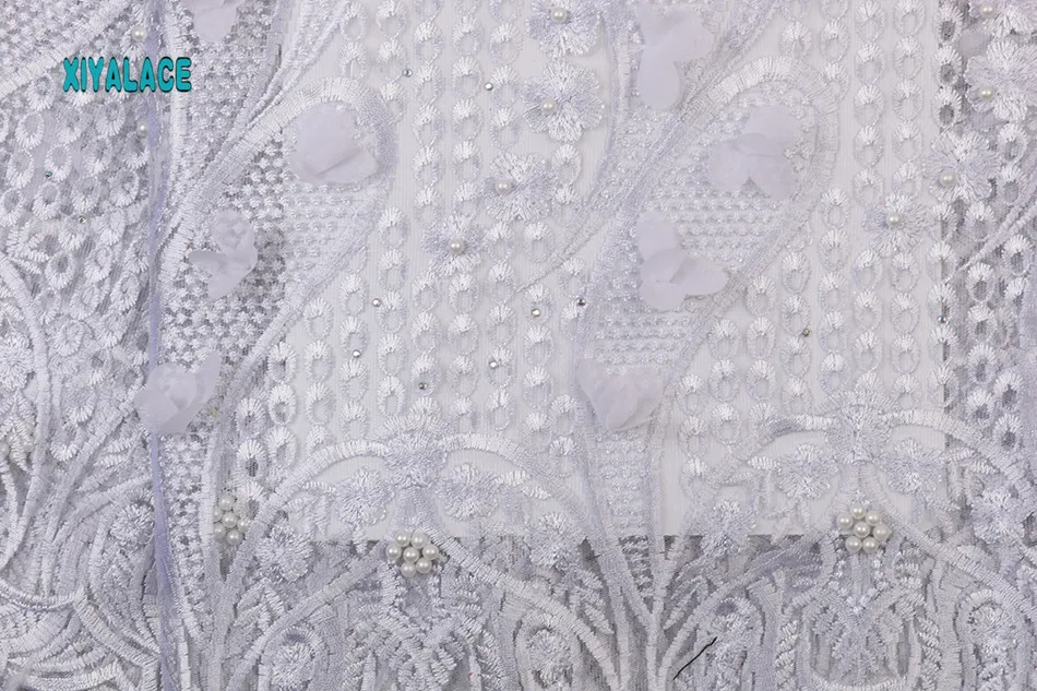 Стиль Французский Чистая кружевная ткань 3D цветок африканский тюль сетка кружевная ткань высокого качества Кружева нигерийская кружевная ткань YA2665B-1