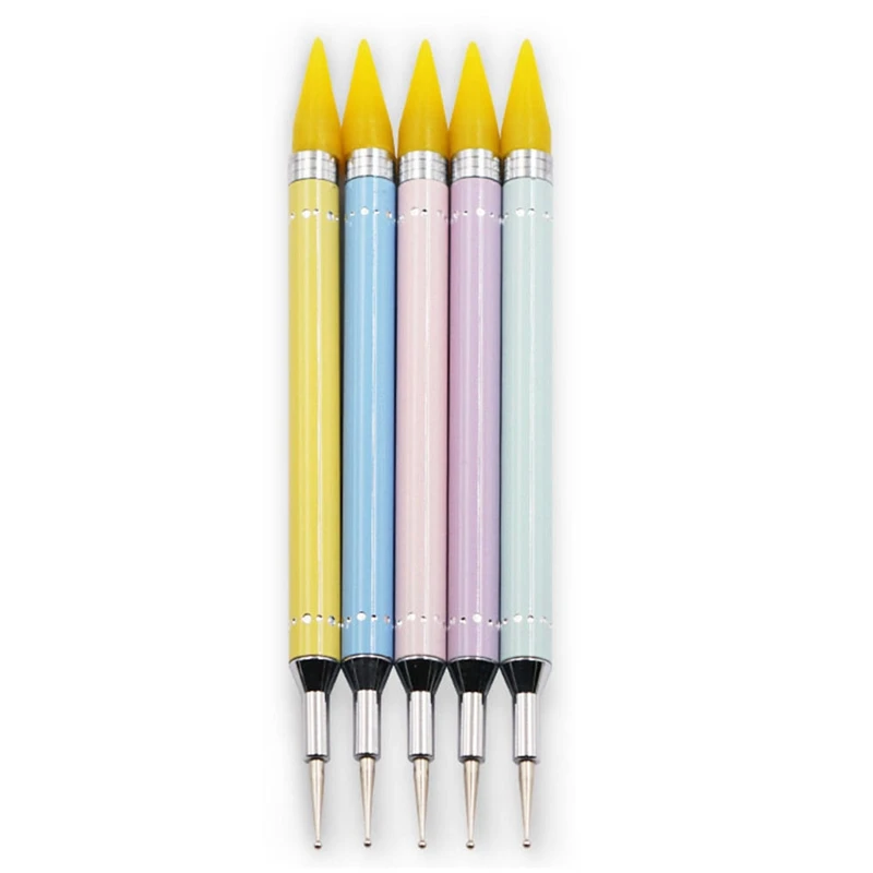 1 шт Новое поступление двухконцевая ручка для ногтей, кристальная ручка для бисера гвоздики со стразами, восковой карандаш, инструмент для маникюра и дизайна ногтей