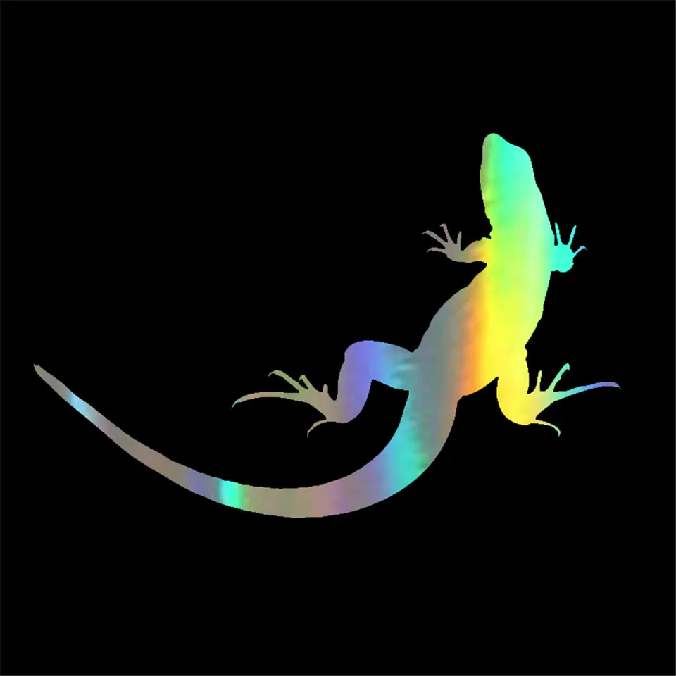 12.78.3CM Vivid Lizard Salamander Pattern Vinyl Car Styling Funny Animal Car Stickers  BlackSilverLaser (4)