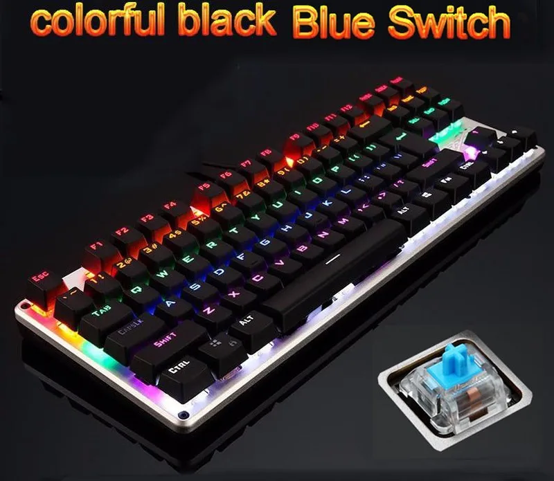 Подсветкой Gaming натуральная механическая клавиатура поставляется от российского anti-ореолы световой светодиодный металлические проводная
