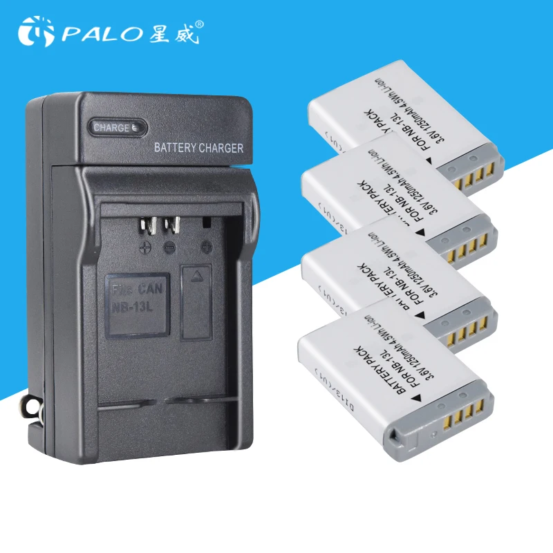 

PALO 4pcs NB-13L Rechargeable Battery for Canon G7X G9X G5X G7X Mark II G9X Mark II SX620HS SX720HS SX730HS Camera