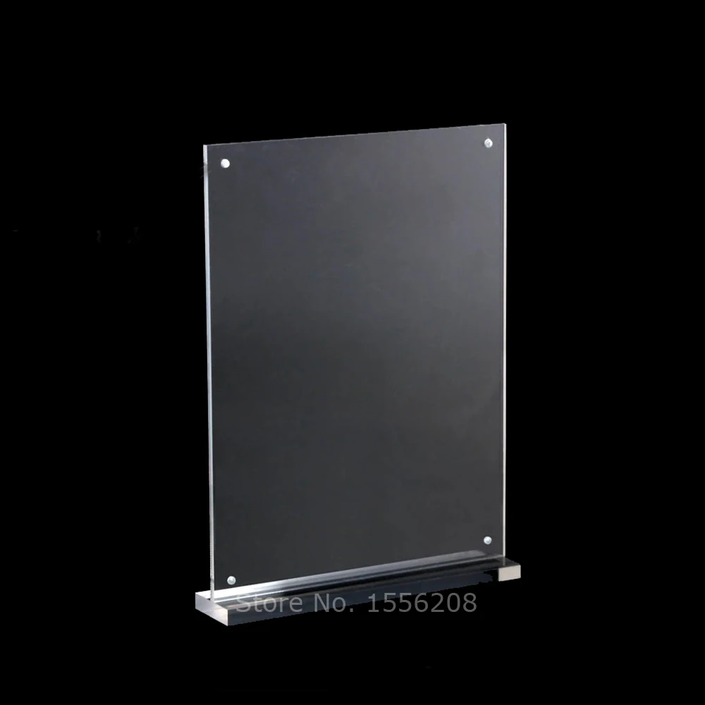 Magnetic Acrylic Photo Frame 5//6//7//8 inch Free Standing Transparent Clear Block