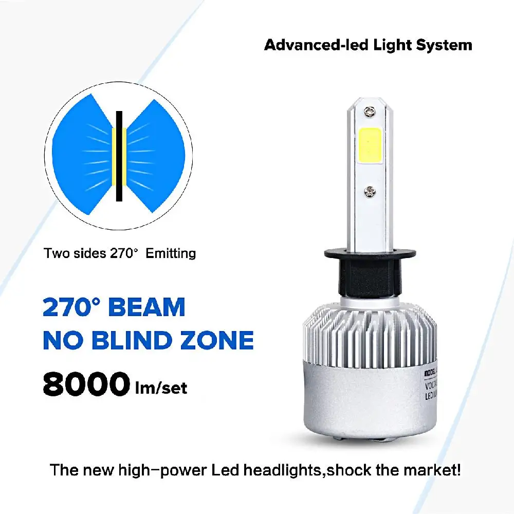 Oslamp H7 H1 COB автомобильная светодиодная лампа для фары Hi lo Beam 72 Вт 8000lm Авто