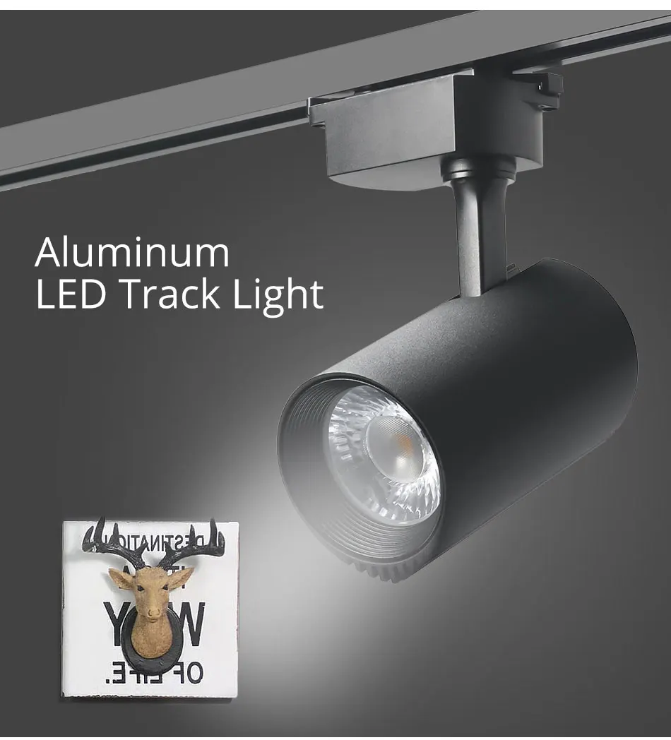 Led Track Light 20W Black Cob LED Track Light Ceiling Lamp 200-240V For Clothing Shop Home Night Lighting Spot Rail Led Fixture  (7)