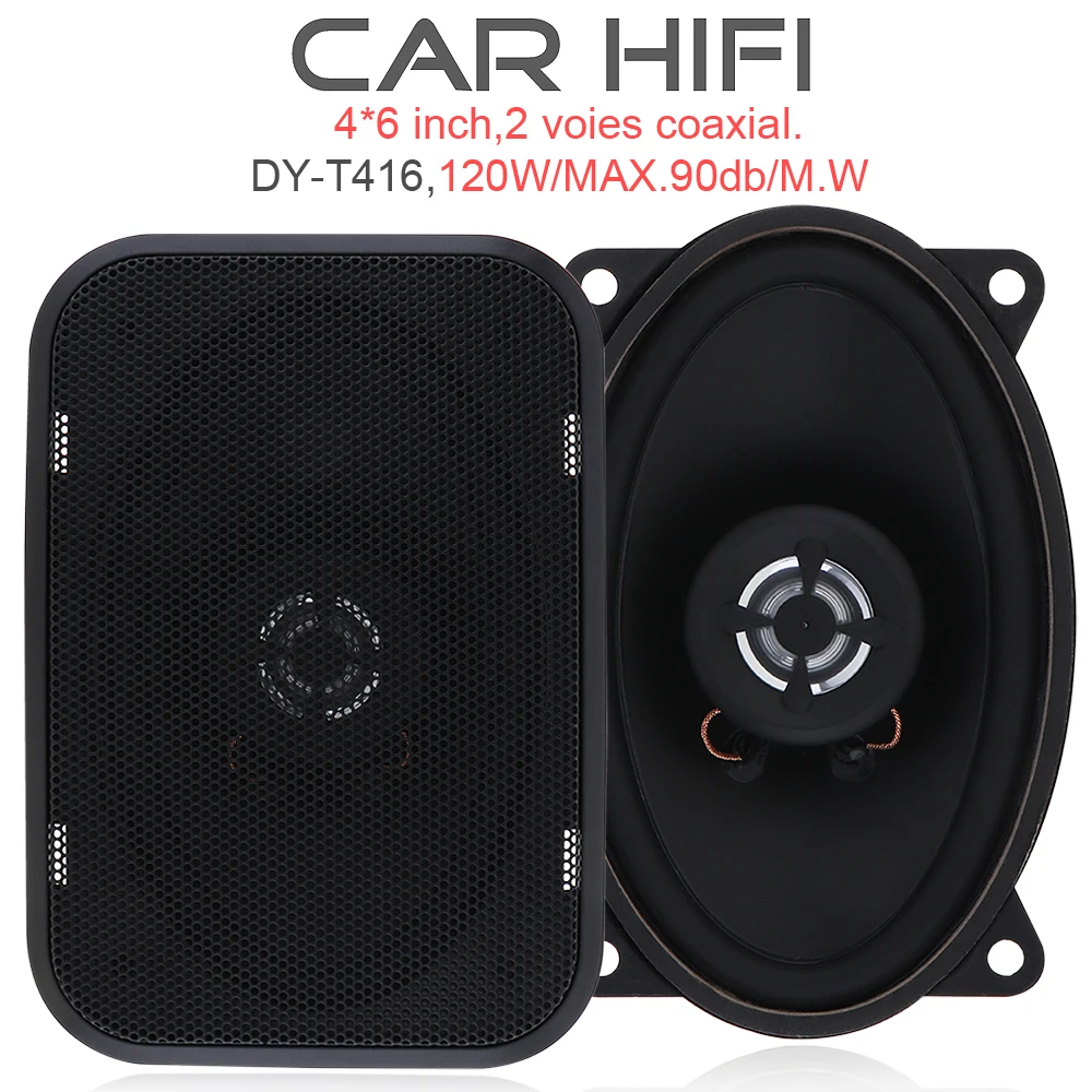 2 шт. 4*6 дюймов 120 Вт автомобильный HiFi коаксиальный динамик дверь автомобиля авто