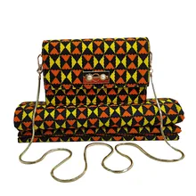 Ткань с восковым принтом африканская ткань Анкара восковые сумки с принтом для вечерние хлопок Африканский Воск 6 ярдов с наборы сумочек h1906