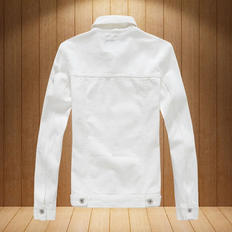 Autumn Winter Fashion Men Jacket Streetwear Punk Style Denim Destroyed Bomber Jacket Men Streetwear Hip Hop Jacket Man Coats