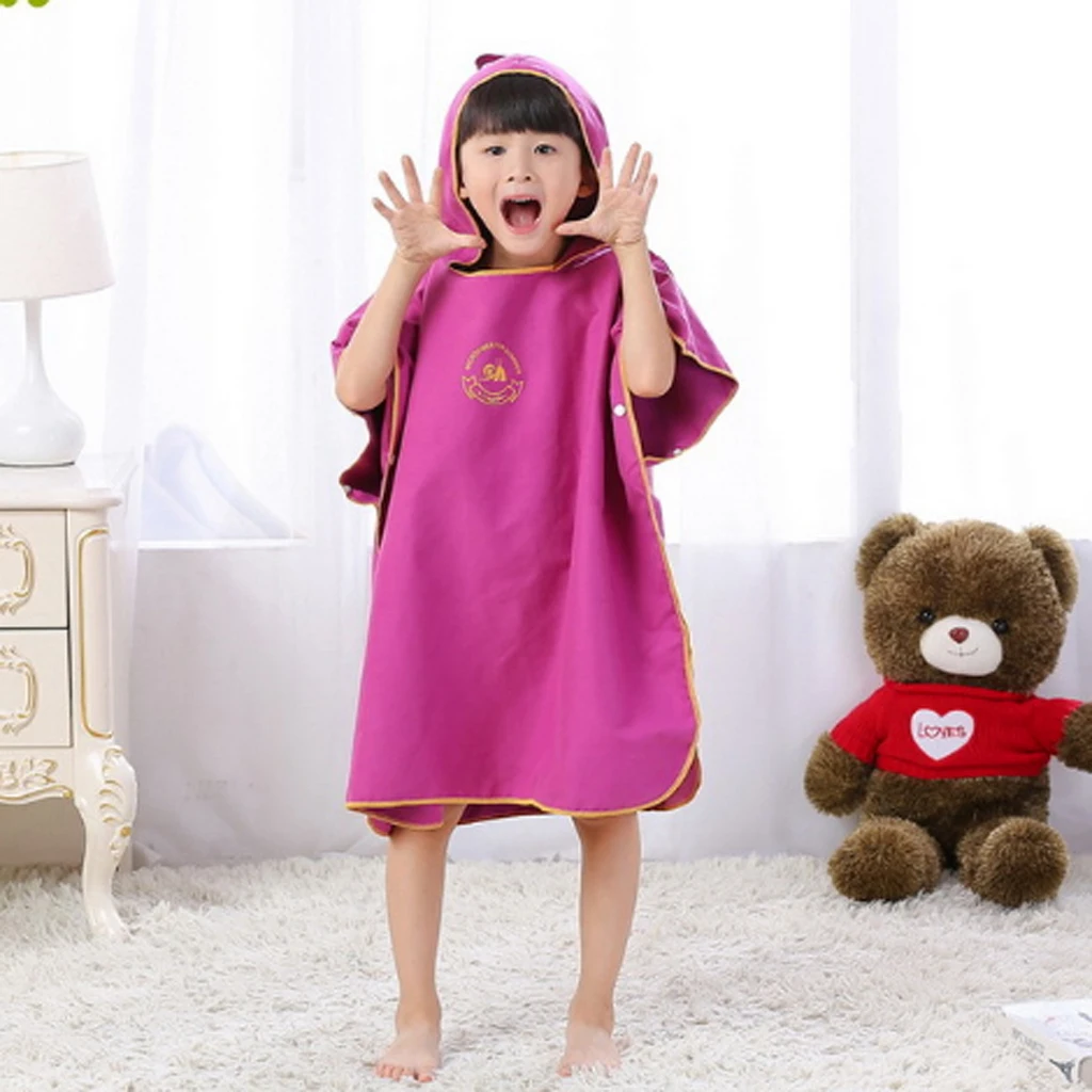 Water Sport Surf Poncho Wetsuit Changing Robe Towel with Hood for Men Women Kids Teenager changing at the Pool or Beach