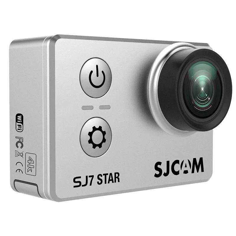 Оригинальная Спортивная камера SJCAM SJ7 Star 4K Ambarella A12S75 DV HD " сенсорный экран wifi Пульт дистанционного управления 30 м Водонепроницаемая камера 32 Гб SD карта подарок - Цвет: silvery