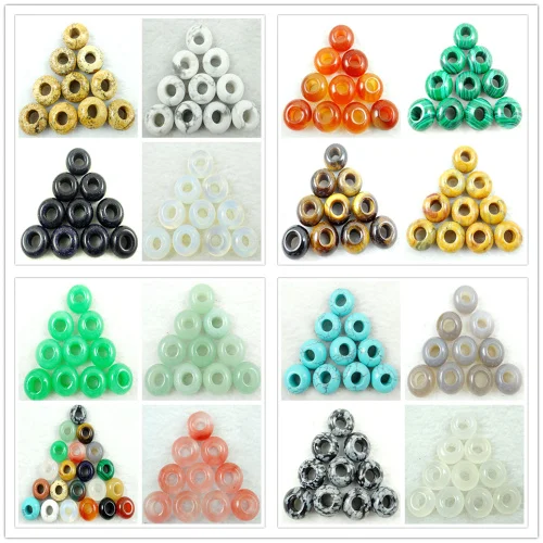 Круглые бусины бирюзы из натурального кварца 14 х8 мм 10 шт.|gem charm|be charmcharm 10pcs |