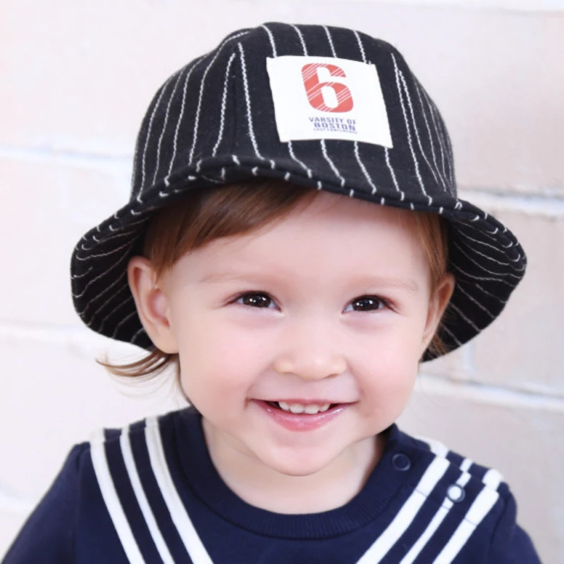 Striped Baby Hat Autumn Boys Bucket Hat Toddler Baby Girls Hats Winter