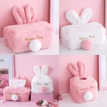 Прочный Кролик Форма комната плюшевый автомобиль квадратный ванная комната коробка ткани бумажный держатель чехол Салфетка Kawaii