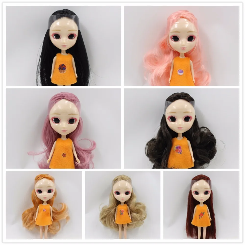 Мини blyth кукла 10 см DIY милые длинные волосы kawaii не закрывает глаза не может изменить цвет глаз