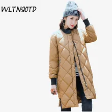 2017 Winter new fashion cotton jacket women long warm coat Female Slim fashion Round neck Parkas overdress